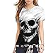 Produktbild Felicove Unisex T-Shirt, Freizeit T-Stücke Baumwolle Oberteile Tops Schädel Druckt Shirt Tops 2019 O-Ausschnitt Tops Sommer T-Shirt S/M/L/XL