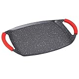 cocina electrica vs induccion Plancha plana anti-adherente con asas de silicona sin peligro de quemaduras, válida para todo tipo de cocinas incluidas vitrocerámica e inducción.