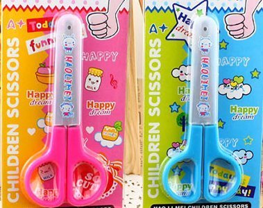 One Pair Kids Safe, 5" Blunt Tip Scissors with Cover