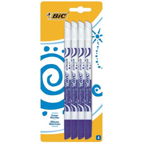 Bic 897001 EraserRewriter Pens Pack of 4 3086123285071 eBay