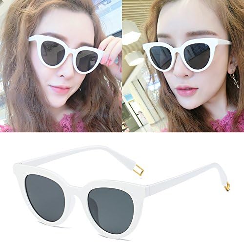 LLZTYJ Sunglasses/Wind/Sunshade/Beach/Outdoor/Birthday/Gifts/Valentine'S Day/Sunglasses Round Face/Sunglasses/Women'S & Women'S Glasses, White Framed Ashtray (Box + Cloth)