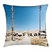 Produktbild GONIESA Western Throw Pillow Cushion Cover, Bodie State Historic Park Ghost Town in California United States Arid Country, Decorative Square Accent Pillow Case, 18 X 18 inches, Light Blue Beige