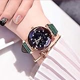 Uhr-Mädchen-Neue Art und Weise purpurrote sternenklare Reihen-europäische Version Wasserdichte unbedeutende Quarz-Studenten-Uhr, Modernes Grün