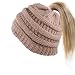 Produktbild JIALI BeanieTail BeanieTail Soft Stretch Zopfstrick Unordnung High Bun Ponytail Beanie Hat Khaki Khaki