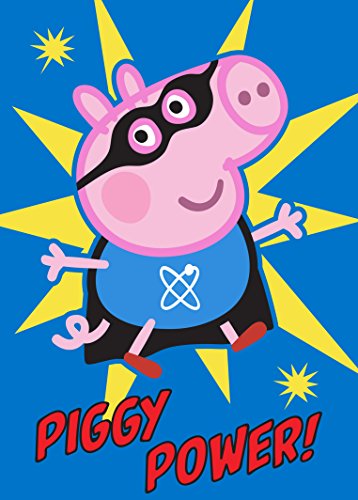 Associated Weavers 623132 Tapis Peppa Pig Piggy Power Polyamide Bleu 133 x 2 x 95 cm