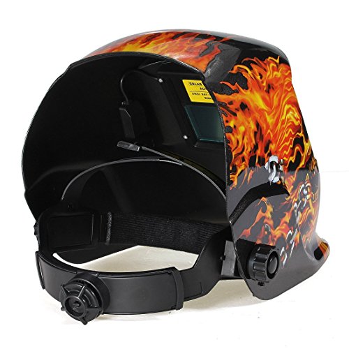 SAILUN Solar Automatik Schweißschild Maske Schweißhelm Schweißschirm Gesichtsmaske Farbe Flames Schädel (Modell 1) - 4
