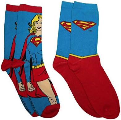 Supergirl Socks Classic Logo Official DC Comics Womens 2 Pack One Size