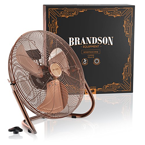 Retro Windmaschine / Ventilator im Kupfer-Design (Retro-Stil) | Standventilator 50cm | Leistungsaufnahme 120W | hoher Luftdurchsatz | Bodenventilator - 6