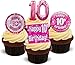 Produktbild 10. Geburtstags Mädchen Rosa Mix - 12 essbare Standup Kuchen-Deko, Kuchendekorationen, essbar, Premium, 2 x A5, für 12 Bilder