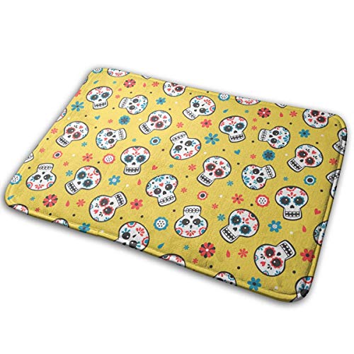 Preisvergleich Produktbild Bgejkos Schädel und Blumen Anti-Rutsch-Mehltau-resistente antibakterielle Eingangsmatte