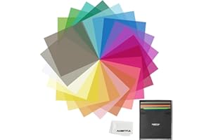 AMBITFUL 12"x 12" 30x30cm 22pcs Color Correction Gels Set Color Gel Filter Film + Carrying Bag for Video LED Light Studio Flash
