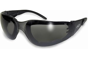 Global Vision Shatterproof Padded UV400 Wraparound Ski Sunglasses Complete With Free Microfibre Storage Pouch & Lens Cleaning Cloth