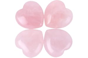 Lovionus89 Cristallo Lovionus89 a forma di cuore da 25 mm e pietre di guarigione intagliate Chakra Reiki per bilanciare l'energia per gioielli fai-da-te, Quarzo rosa