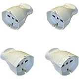 4 Pezzi Presa Schuko Volante, Multistandard Italiano Bipasso, Tedesco Schuko, P11/17 10/16A 250V, 2P+T Max 1500W Bianca