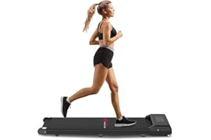 HomeFitnessCode Tapis de course portable ultra fin sous le bureau, sans installation avec 1 à 10 km/h, télécommande et écran LED pour le bureau et la maison