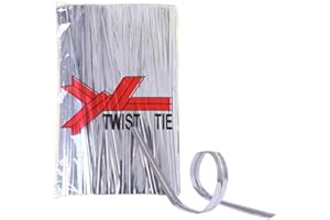 YOFASEN Argento Legami Torsione - 800PCS Twist Ties Metallici Legami di Torsione per Biscotti/Torte/Dolci/Cioccolatini/Frutta, 12cmx4mm