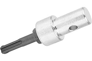 Yctze Earth Auger Drill Bit Adapter for Electric Drills, Round Shank 2-Pit 2-Slot, Suitable for Ice Fishing, 200mm, SDS Plus, Connector Arbor