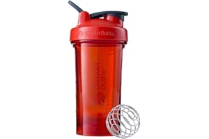 BlenderBottle Pro24 Tritan Trinkflasche mit BlenderBall, optimal geeignet als Eiweiß Shaker, Protein Shaker, Wasserflasche, BPA frei, skaliert bis 500 ml, Fassungsvermögen 710 ml, rot