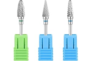 HABNI 3 pièces de forets pour Ongles, Outil de Polissage et d'affûtage des Ongles, forets en tungstène, pour manucure, pédicure