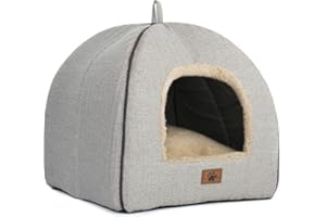 WINDRACING Cuccia da interni per gatti, lettino a cupola stile tenda, con cuscino imbottito rimovibile e lavabile, autoriscaldante