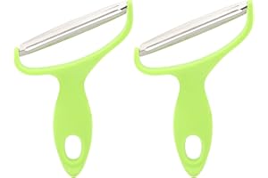 MOKERNALI Pelador de Patatas, 2 piezas Pelador de Verduras de Boca Ancha, 14x12cm, Rallador de Repollo/Col, Pelador de Patatas y Zanahorias, con Ángulo de 45 Grados, Pelador Universal para Frutas y Verduras