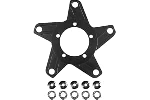 Walmeck Elektrisk Cykelkedjeringadapter Aluminiumlegeringsersättning för Bafang Ebike BBS01 BBS02 -läge A 104BCD för Medelmotor