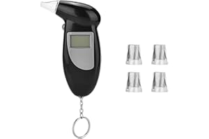 Sathychanpy Alcootest Ethylotest Electronique,Numérique Professionnel avec Ecran LCD d'Affichage,Portable LED Digital Respiratory Alcohol Tester pour Usage Domestique avec 5 Embouts