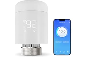 MIYOUKE WiFi Heizkörperthermostat, Smart Thermostat Heizung,Programmierbar Heizungsthermostat Unterstützen Alexa, Google Home Sprachsteuerung und Smart Life App Fernbedienung(Kein Zigbee-Gateway erforderlich)