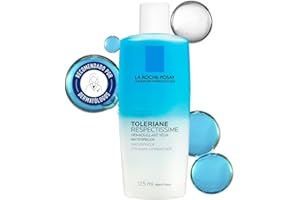 La Roche Posay Desmaquillante de ojos, Waterproof, Limpia el maquillaje de rostro y ojos, Solución bifásica, Fórmula hipoalergénica, Para ojos sensibles, Respectissime, 125 ml