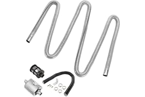 AISNY Exhaust Hose for Generator, 250CM Exhaust Hose Muffler Set 25mm Auxiliary Heater Exhaust Muffler Car Stainless Steel Exhaust Pipe with Two Stainless Steel Clamps for Diesel Heater