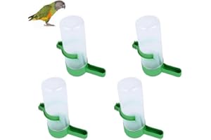 Dajiaxingxing 4 Pcs Automatic Bird Drinkers, Transparent, Gravity-fed, Durable, Suitable for Small & Medium Parrots, Budgies, Lovebirds, Canaries & Parakeets