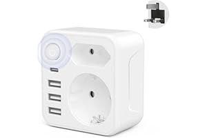 LALALUYE 1PC Adaptateur Prise Anglaise Adaptateur UK vers France,Type G Prise Anglaise Adaptateur Francais Voyage Prise avec 2 Prises 3USB 1Type C,France vers UK Royaume-Uni,Irlande,Hong Kong,Écosse