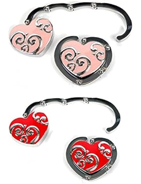 2 Stck ROT ROSA Taschenhalterung Taschengarderobe Handtasche Halter Handtaschenhalter Taschenhaken Tasche KBV