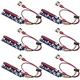 Rivo 6-Pack PCIe Dual Chip PCI-E 16x to 1x Powered Riser Adapter Card w/ 60cm USB 3.0 Extension Cable & 6 Pin PCI-E to SATA P