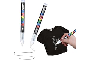 RAXLUPO 2 pezzi Marcatore Pennarello per tessuti pennarello bianco per tessuti 1,0 – 5,0 mm pennarelli tessili per dipingere su tessuto Pennarello Indelebile per Legno Vetro Ceramica Tela Metallo