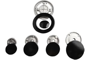 Eawfgtuw Kit di Coperchi per Fornelli in Metallo con Diffusori di Fiamma per Fornelli, Set di Parti di Ricambio per Piano Cottura da Cucina Professionale con 6 Bruciatori e 5 Diffusori (Piatto)