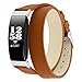 Produktbild Womdee Kompatibel Fitbit Inspire Armband/Fitbit Inspire HR Armband, Double Tour Lederband Ersatz Armband für Damen Herren Fitbit Inspire/Fitbit Inspire HR Fitness Tracker