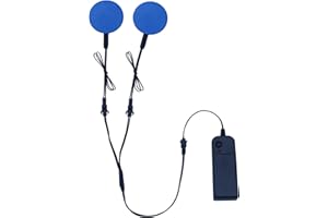 YnGia 2PCS 50mm Glowing LED Eyes, EL Panel Light Electroluminescent El Sheet Panel Light Round DIY Cuttable Neon Sheet for Cosplay Party Mask Eyes Superhero Helmet Decoration (Blue)