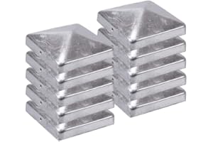 h2i Lot de 10 capuchons pour poteaux de clôture galvanisés, dimensions : 71 mm/91 mm/96 mm/101 mm/111 mm/121 mm (91 x 91 mm)