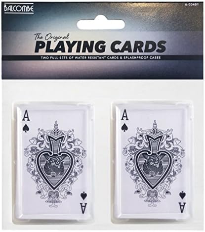 Original Water Resistant Playing Cards | DOUBLE PACK | 2 x Set of Cards + Carry Case | Highest Quality - UK Supplier