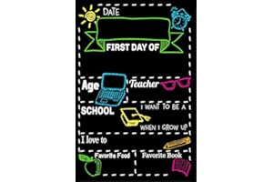 DOGT Metal tin Sign 8x12 inches First Day of School Chalkboard Tin Sign Reusable Easy Clean Back to School