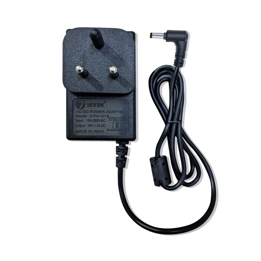 7SEVENÂ® 19v 1.7a Adapter Suitable for LG Monitor Power Supply of LCD LED Adapter 19 inch 21.5inch 22inch 24inch 27inch Monitors and Laptop Adapter-Black