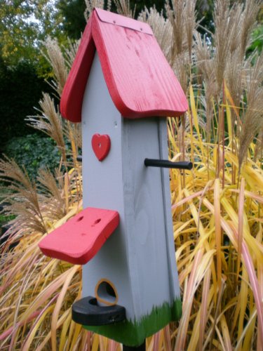 Original Die Vogelvilla, Futtertürmchen Klassik, Futterhaus, Vogelhaus, grau - 2