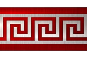 FUNLIFE Bordo Adesivo per Pareti, Autoadesivo Geometrica Bordi per Carta da Parati, Battiscopa Fai da Te Decorazione, Bordo Decorativo per Bagno Cucina, 10x600cm, Oro Spazzolato, Rosso Spazzolato