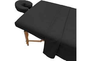 Skönhetssängkjol i mikrofiber for massagebord, lämplig for salong och spa(Black,185x80cm)