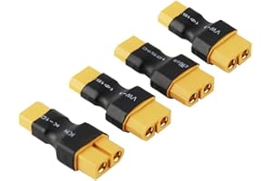FLY RC 4pcs Female XT60 to Male XT30 Adapter for Drone FPV Wireless Connector(Pack of 4)