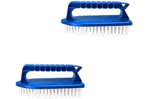 ‎WELL2WELLNESS well2wellness® 2 x Pool Handbürste Reinigungsbürste mit blauem Griff und weißen Borsten