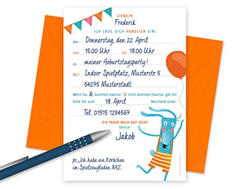 8er oder 15er Set (inkl. Umschläge): Einladungskarten „Tier-Party“ für den Kindergeburtstag oder anderen Anlass – hochwertige Geburtstagseinladungen für Kinder, Mädchen, Jungen - 2