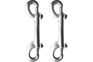 Yundxi 2pcs Stainless Steel Diving Double End Bolt Snap Buckle Metal Clip Snap Hook Keychain Key Holder Heavy Duty Metal Bolt Snap