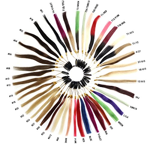 A Color Ring With 43 Sample Human Hair Extensions & 95g each set NEW hot sale